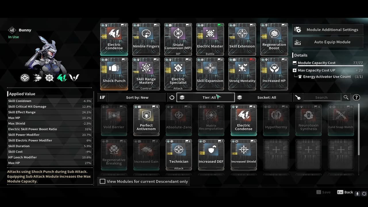 The First Descendant complete Modules guide - Backdash